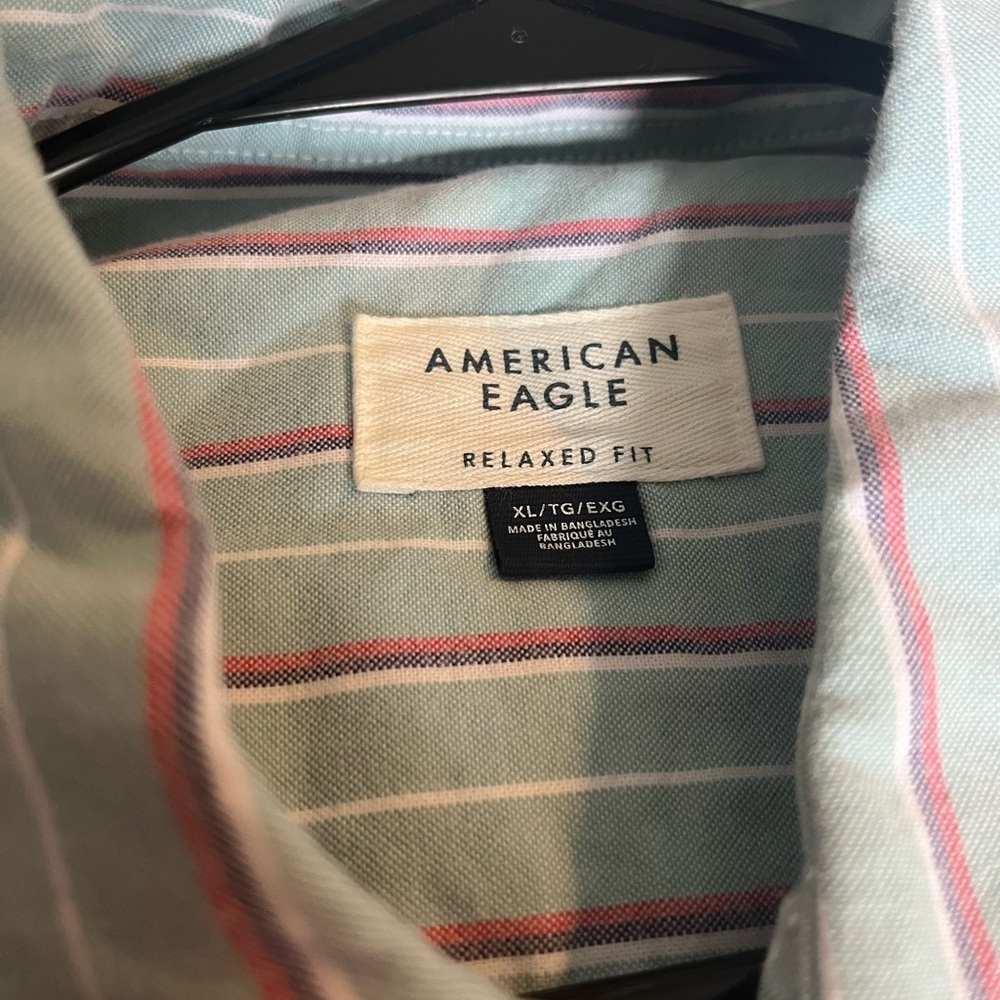 American Eagle Outfitters Mint and Red Striped Shirt - Picture 5 of 10